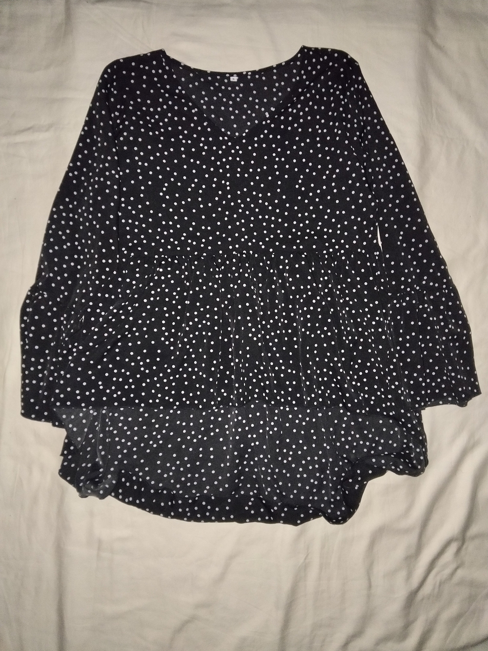 Polka Dot Black High-Low Skirt - Elegant Everyday Style